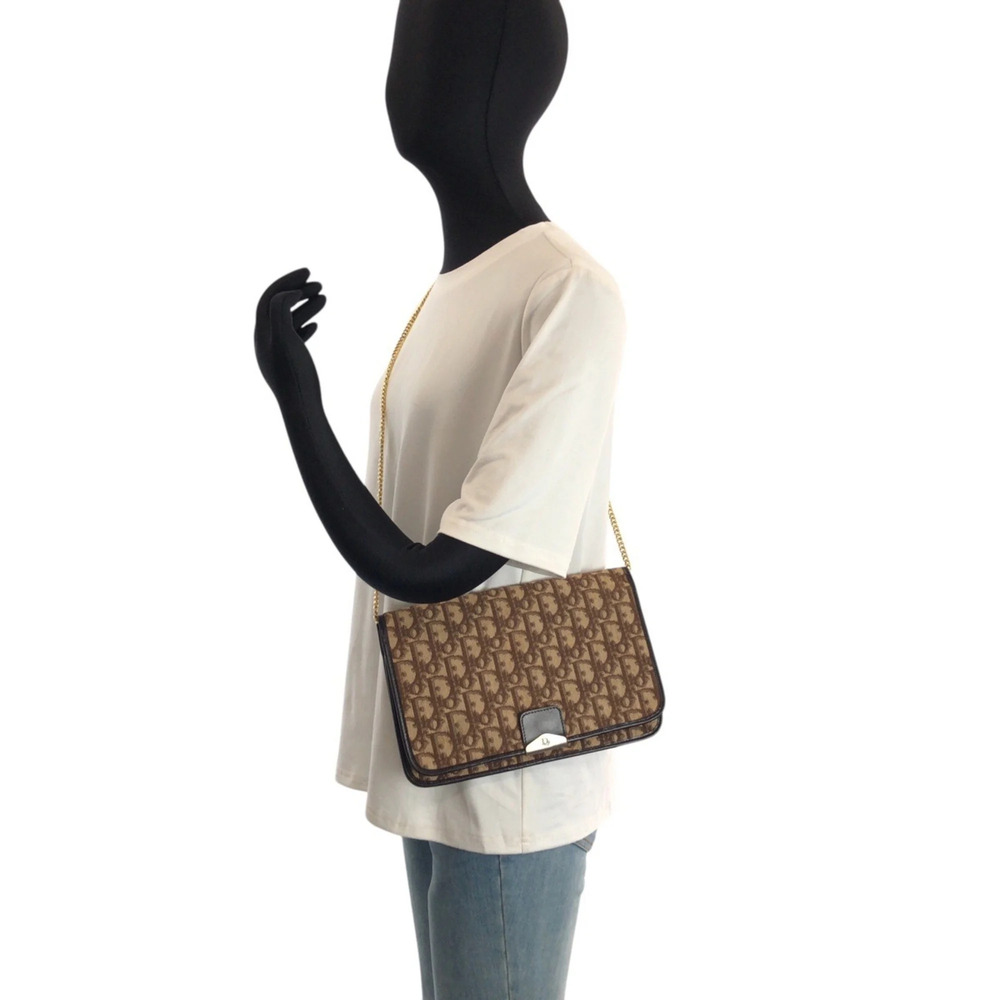 CHRISTIAN DIOR Vintage Brown Leather Trotter Shoulder Bag - Picture 6 of 10